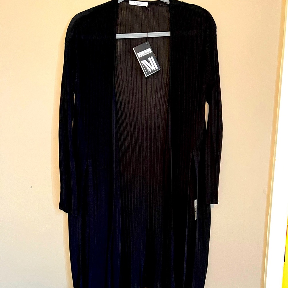 NWT Sheer ribbed MM LaFleur knee length cardigan.  Day to Night
